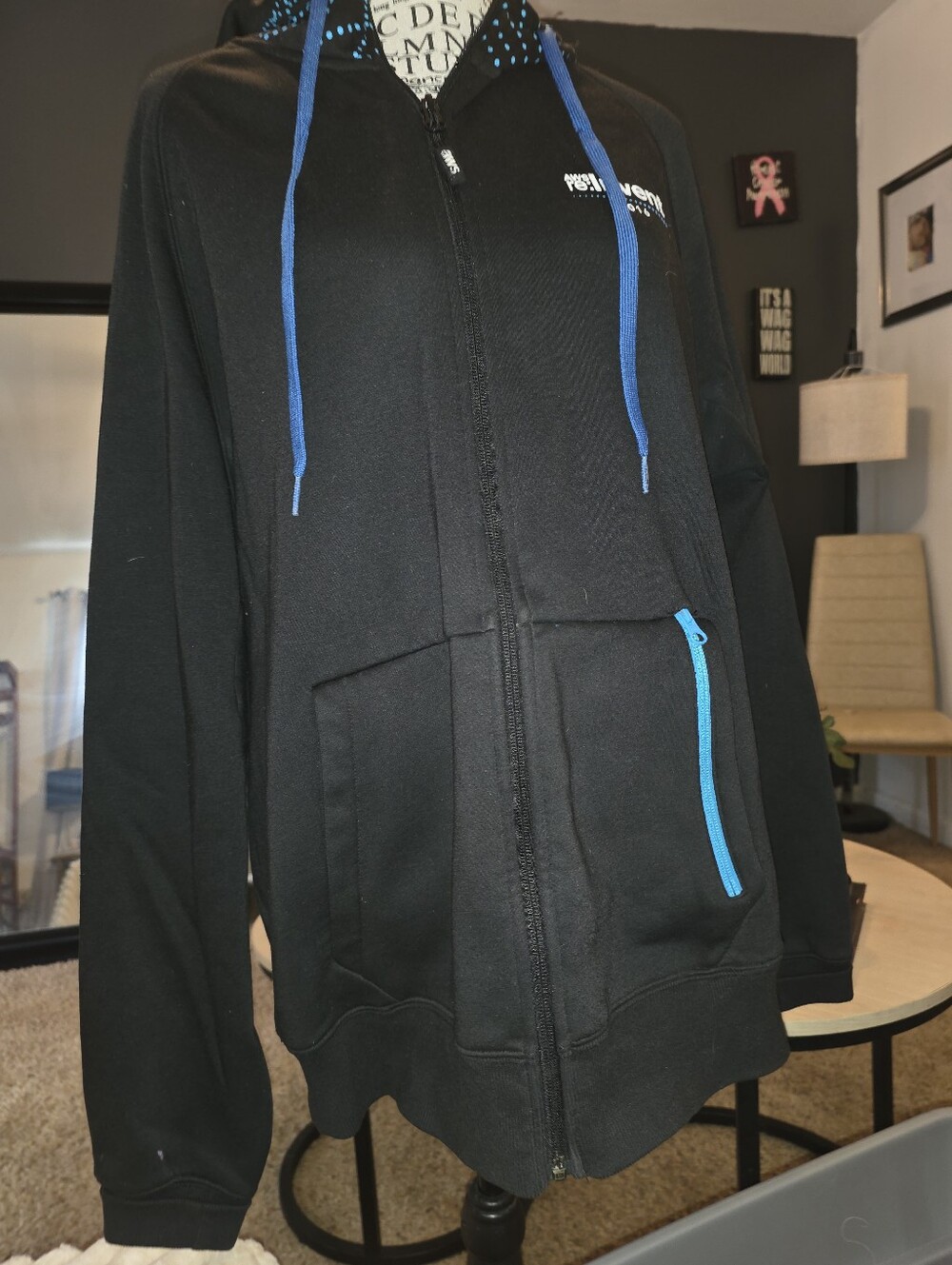 Amazon Black Hoodie with Blue Accents